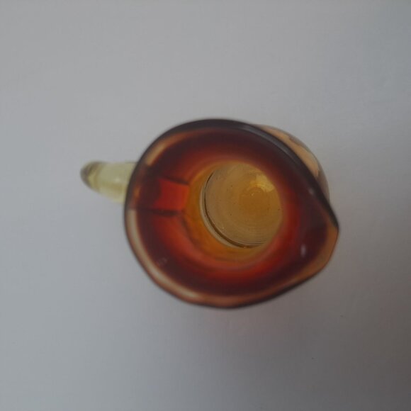 Rainbow Hand Blown Amberina Color Mini Glass Pitcher - Picture 11 of 16